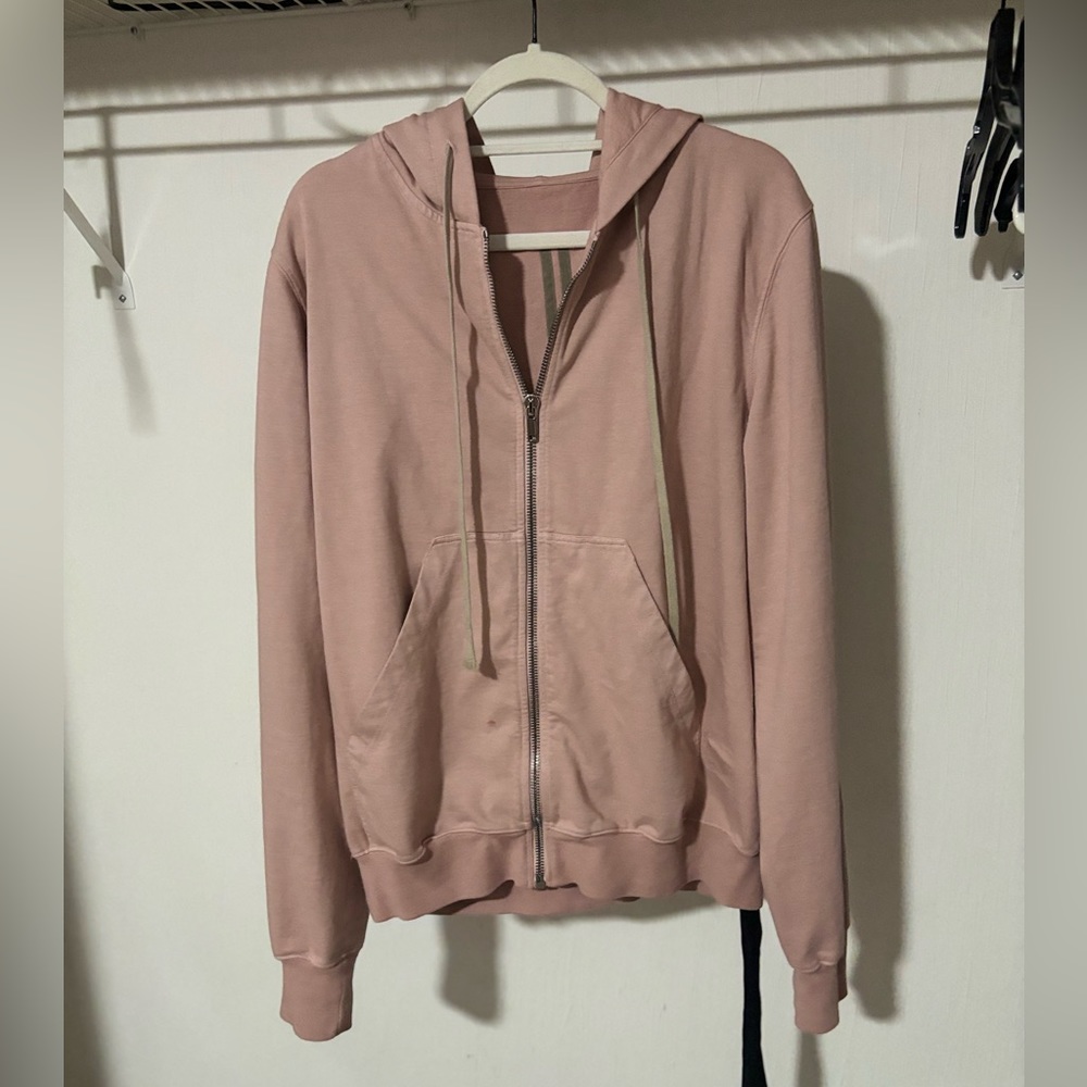 Super rare Rick Owens - Jason Cotton-Jersey Zip-Up Hoodie - Pink Size XXL